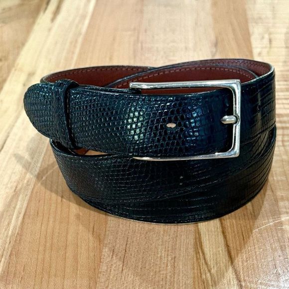 Cole Haan Other - Cole Haan Black Java Lizard Skin Belt. Size 38.